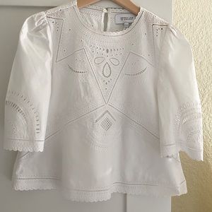 10 Crosby Derek Lam White Eyelet Blouse